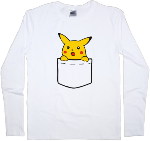 Покемон | Pokémon (ANIME) - Men's Longsleeve Shirt - Пикачу в кармане - Mfest