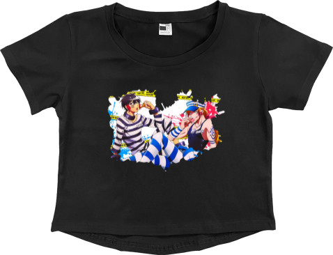 Намбака / Nanbaka - Women's Cropped Premium T-Shirt - Намбака / Nanbaka 3 - Mfest