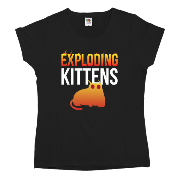 Вибухові кошенята - Футболка Класика Жіноча Fruit of the loom - Взрывные котята / Exploding Kittens 3 - Mfest