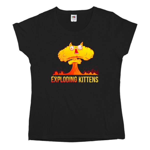Вибухові кошенята - Футболка Класика Жіноча Fruit of the loom - Взрывные котята / Exploding Kittens 2 - Mfest