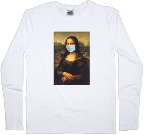 Тренды - Men's Longsleeve Shirt - Мона Лиза в маске - Mfest