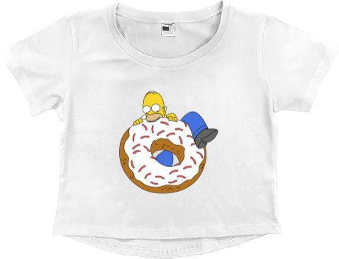Simpson - Women's Cropped Premium T-Shirt - Simpson art 4 - Mfest