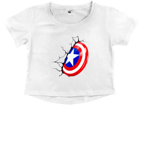 Captain America - Кроп - топ Премиум Детский - Captain America 17 - Mfest
