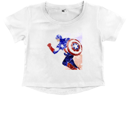 Captain America - Кроп - топ Премиум Детский - Captain America 11 - Mfest