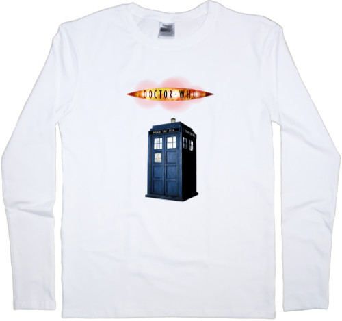 Doctor Who - Лонгслив Мужской - Doctor Who Logo + Tardis - Mfest