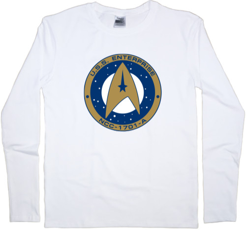 Star Trek - Men's Longsleeve Shirt - Star Trek USS Enterpise NCC-1701 Badge - Mfest