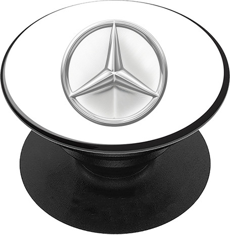 Авто - PopSocket Подставка для мобильного - Mercedes Benz Лого Металик - Mfest