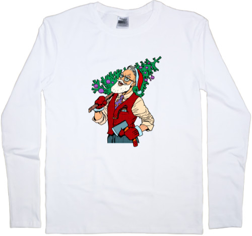 Бородачи - Men's Longsleeve Shirt - Hipster Santa - Mfest