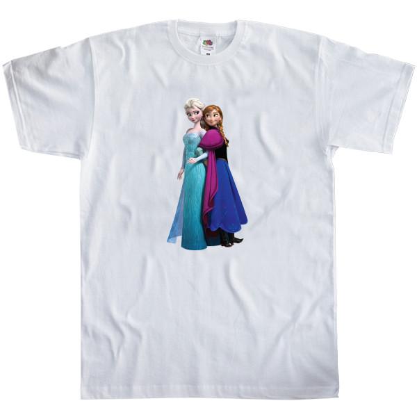 Холодное сердце - Men's T-Shirt Fruit of the loom - Elsa and Anna - Mfest