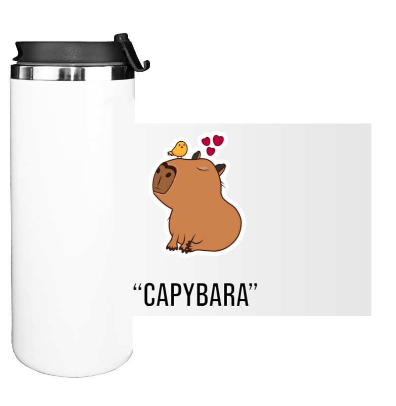 Capybara - Water Bottle on Tumbler - Capibara with hearts - Mfest
