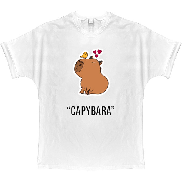 Capybara - T-shirt Oversize - Capibara with hearts - Mfest