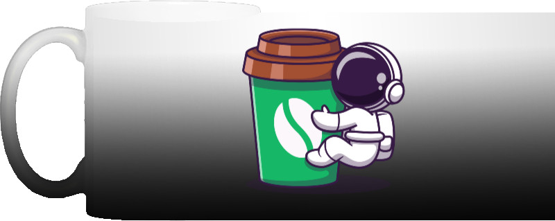 astronaut with coffee