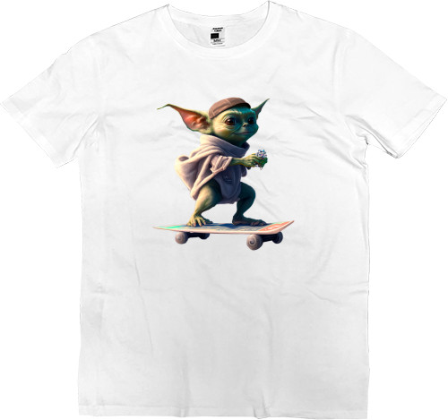 Yoda on a skateboard