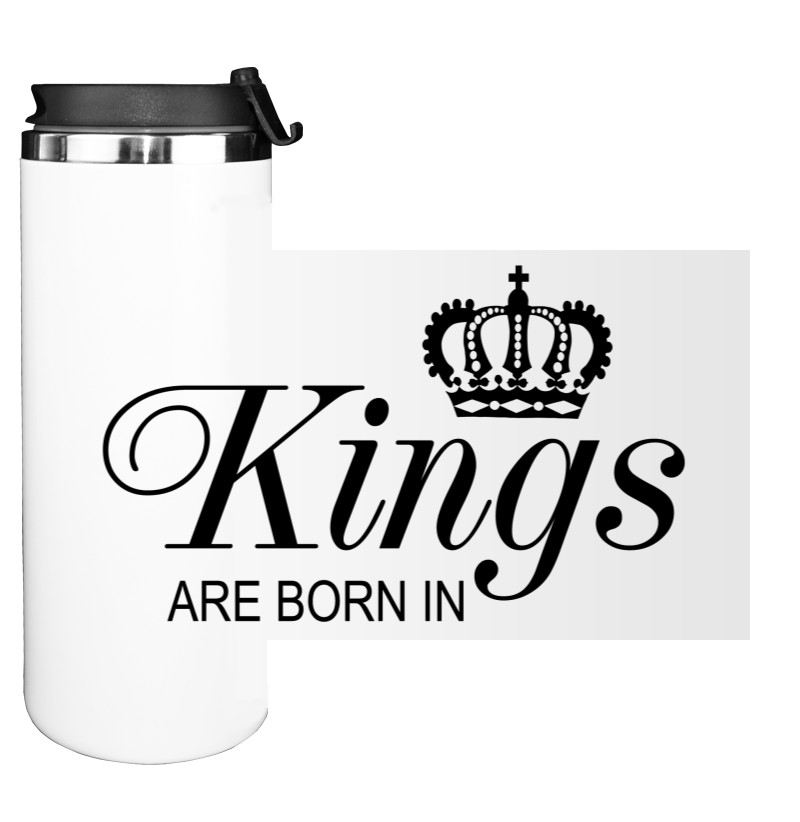 О возрасте - Water Bottle on Tumbler - KINGS ARE BORN IN - Mfest