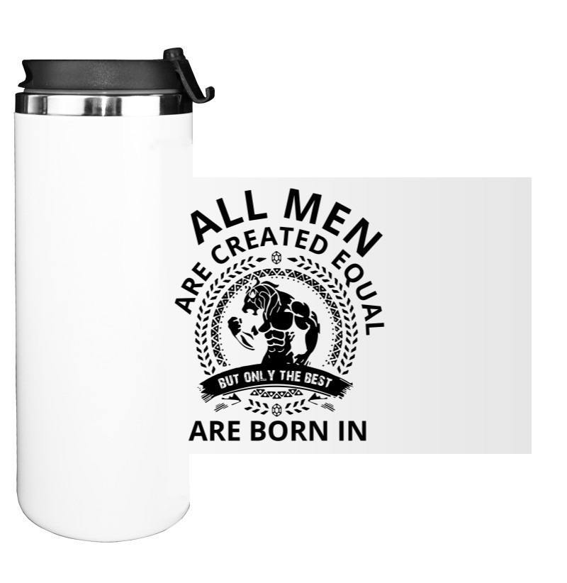 О возрасте - Water Bottle on Tumbler - ALL MEN ARE CREATED EQUAL - Mfest