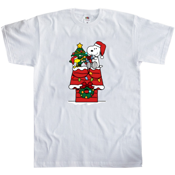 Snoopy / Снуппи - Men's T-Shirt Fruit of the loom - snoopy santa - Mfest