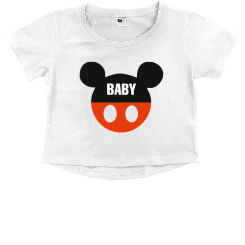 Family look - Kids' Premium Cropped T-Shirt - Family Mickey Baby - Mfest