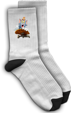 Tom and Jerry / Том и Джерри - Socks - Tom and Jerry on a skateboard - Mfest