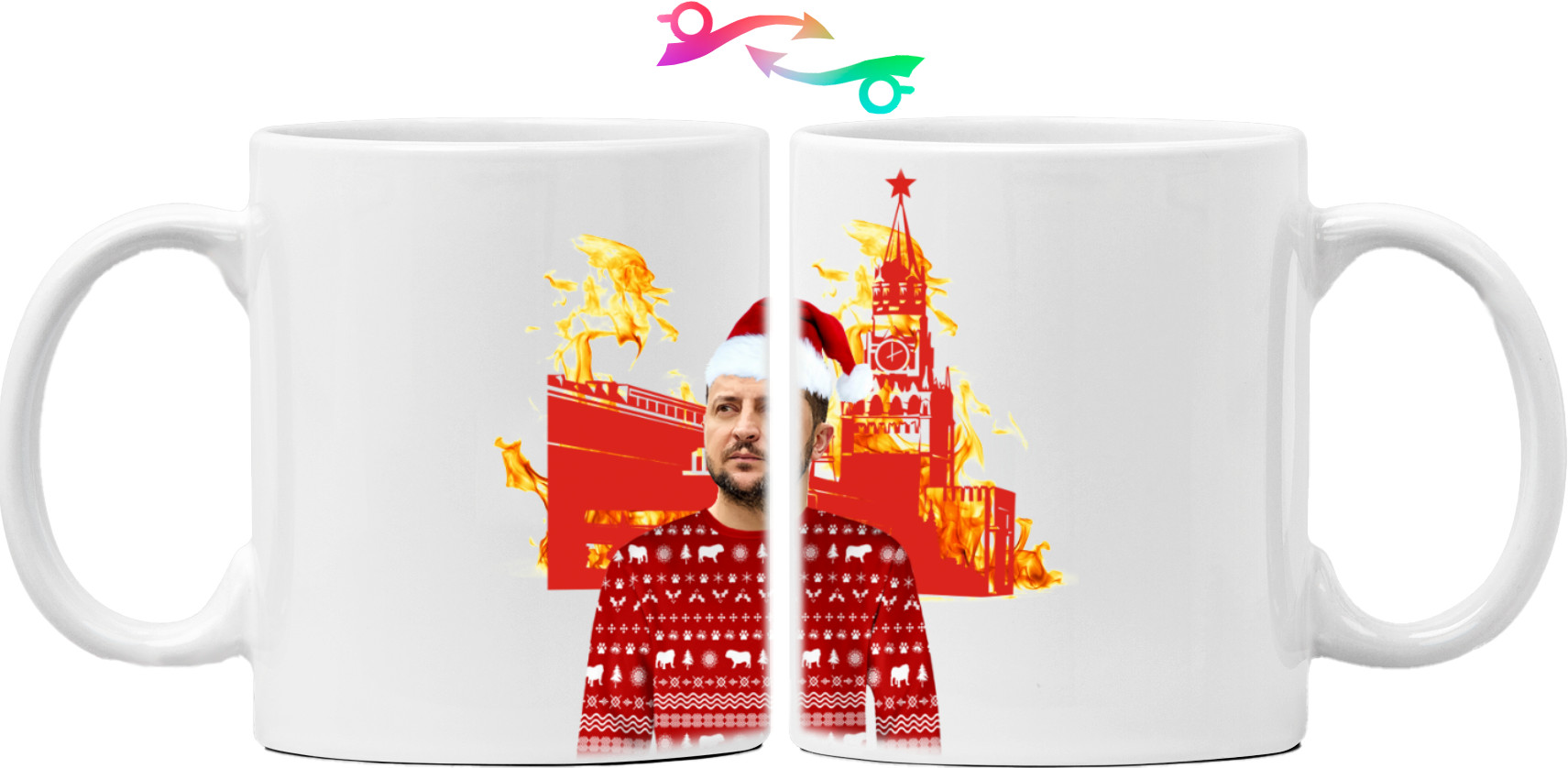 Zelensky and burning moscow