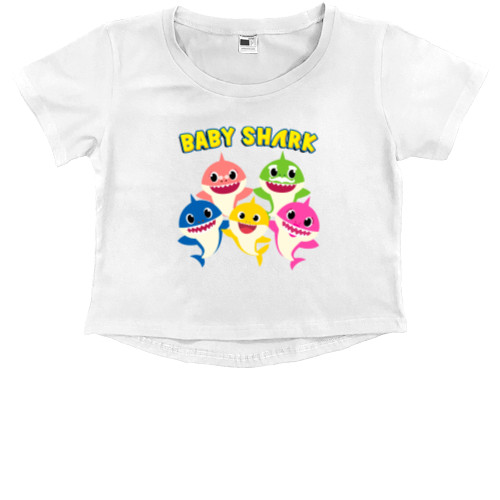 Baby Shark - Kids' Premium Cropped T-Shirt - baby shark - Mfest