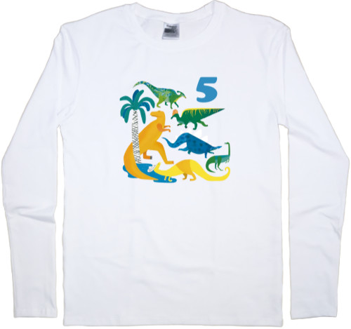 Именинник - Kids' Longsleeve Shirt - Birthday Dinosaurs - Mfest