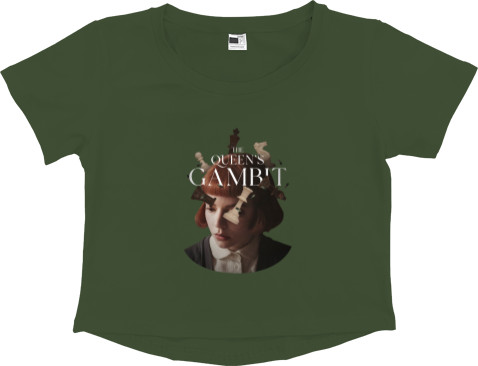 Ход королевы / The Queen's Gambit - Women's Cropped Premium T-Shirt - Ход королевы / The Queen's Gambit 7 - Mfest