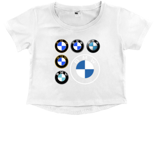 BMW - Кроп - топ Премиум Детский - BMW logo evolution - Mfest