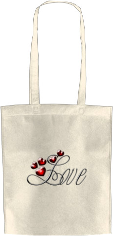 День святого Валентина - Эко-Сумка для шопинга - LOVE с сердцем - Mfest