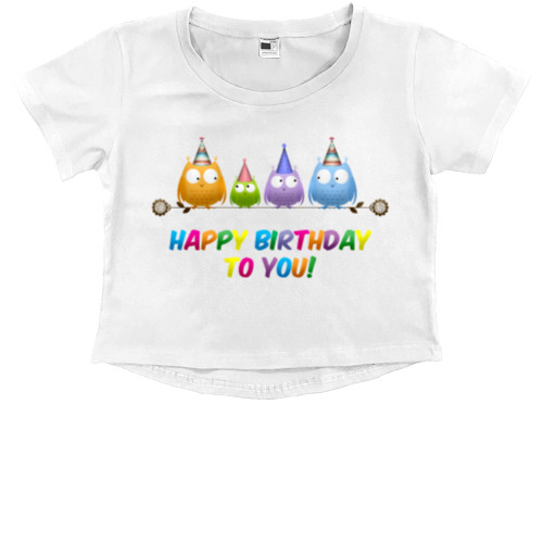 Именинник - Kids' Premium Cropped T-Shirt - Happy birthday to you - Mfest
