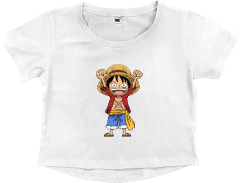 One Piece - Women's Cropped Premium T-Shirt - Luffy cheers - Mfest