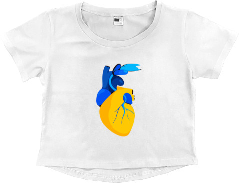 Я УКРАИНЕЦ - Women's Cropped Premium T-Shirt - Heart - Mfest
