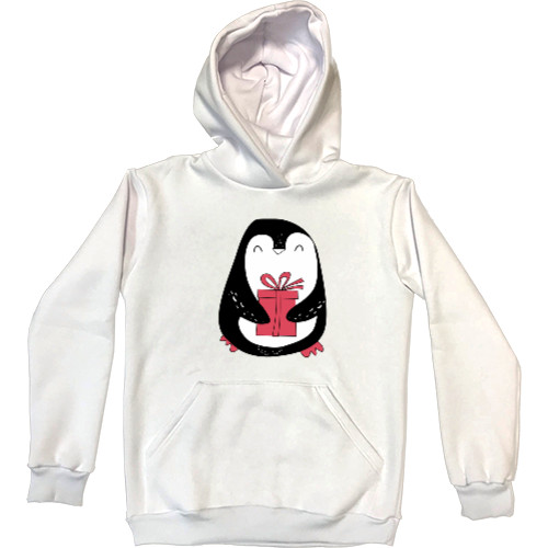 НОВЫЙ ГОД - Kids' Premium Hoodie - Penguin with a gift - Mfest