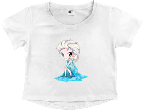 Холодное сердце - Women's Cropped Premium T-Shirt - elsa frozen chibi - Mfest