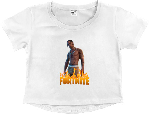 Fortnite - Women's Cropped Premium T-Shirt - Travis Scott - Mfest