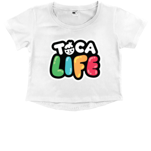 Toca Boca - Kids' Premium Cropped T-Shirt - Toca Boca Logo - Mfest