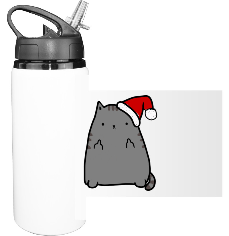 НОВИЙ РІК - Пляшка для води - New Year Cat - Mfest
