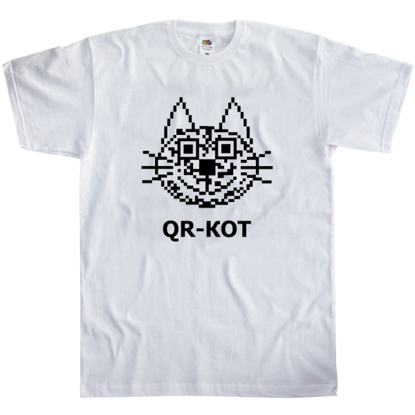 Коты и Кошки - Kids' T-Shirt Fruit of the loom - qr cat - Mfest