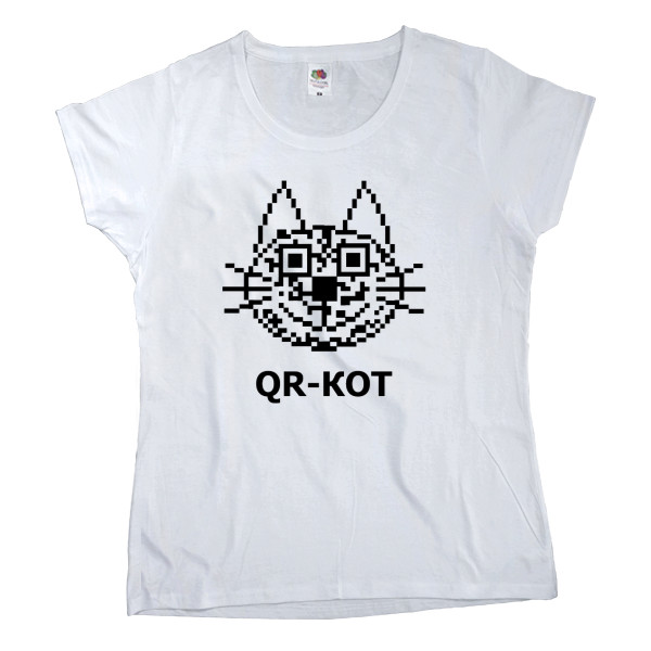 Коты и Кошки - Women's T-shirt Fruit of the loom - qr cat - Mfest