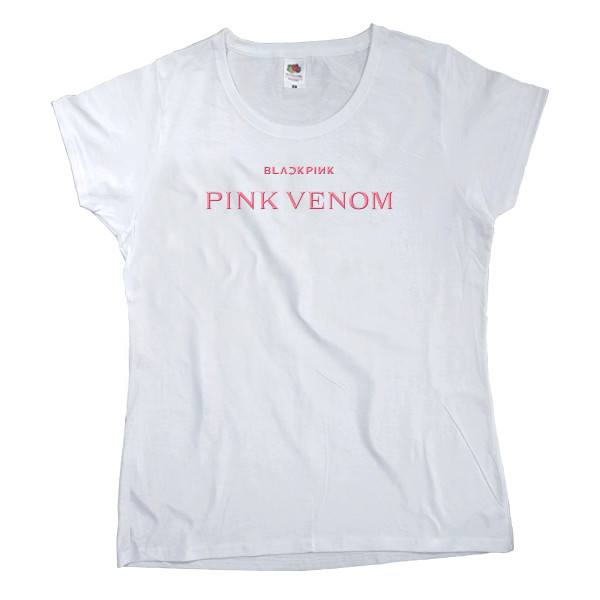 Blackpink - Футболка Классика Женская Fruit of the loom - blackpink pink venom logo - Mfest