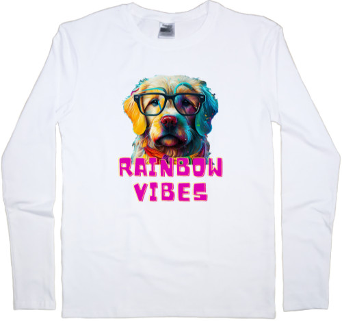 Собаки - Kids' Longsleeve Shirt - Rainbow dog, Colorful dog, Rainbow Vibes - Mfest
