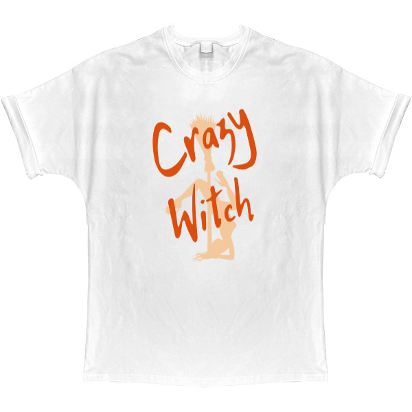 Halloween - T-shirt Oversize - Happy Halloween, Crazy Witch - Mfest