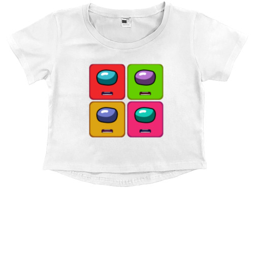 Among Us - Kids' Premium Cropped T-Shirt - Among Us po art - Mfest