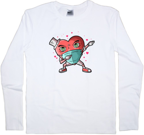 День святого Валентина - Kids' Longsleeve Shirt - Heart mask Coronavirus - Mfest