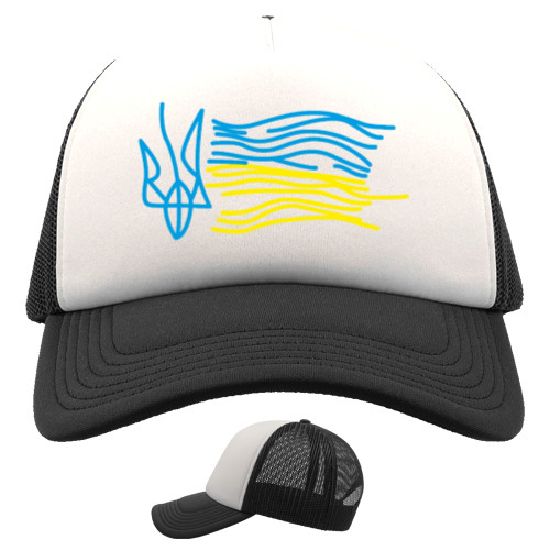 Trident and ensign of Ukraine creative