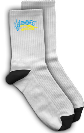 Я УКРАЇНЕЦЬ - Шкарпетки - Тризуб та прапор України креативний - Mfest