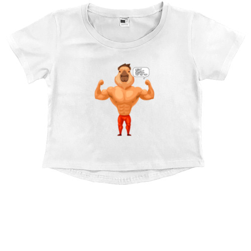 Бодибилдинг - Kids' Premium Cropped T-Shirt - Capibara Roni Coleman - Mfest