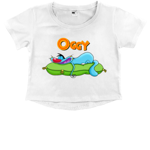 Огги и тараканы / Oggy and the Cockroaches - Kids' Premium Cropped T-Shirt - Oggy - Mfest