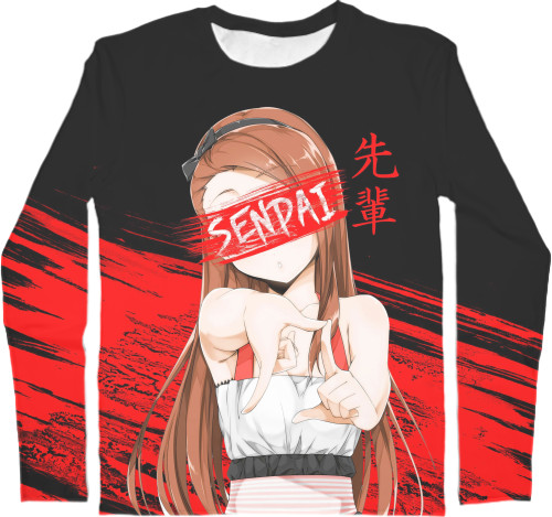 Senpai - Kids' Longsleeve Shirt 3D - ANIME GIRL 1 - Mfest