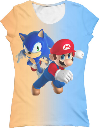 Sonic - Women's T-Shirt 3D - Mario x Sonic - Mfest