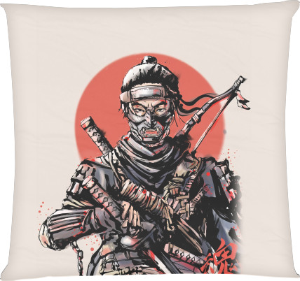 Ghost of Tsushima - Square Throw Pillow - Ghost of Tsushima 3 - Mfest